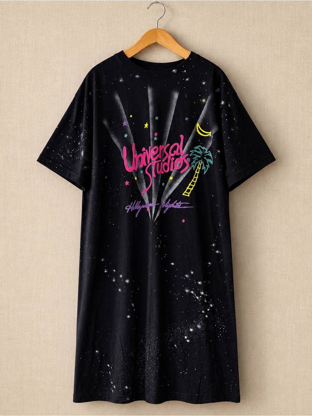 Vintage Universal Studios Hollywood Nights Puff Graphic Single Stitch T-Shirt Dr
